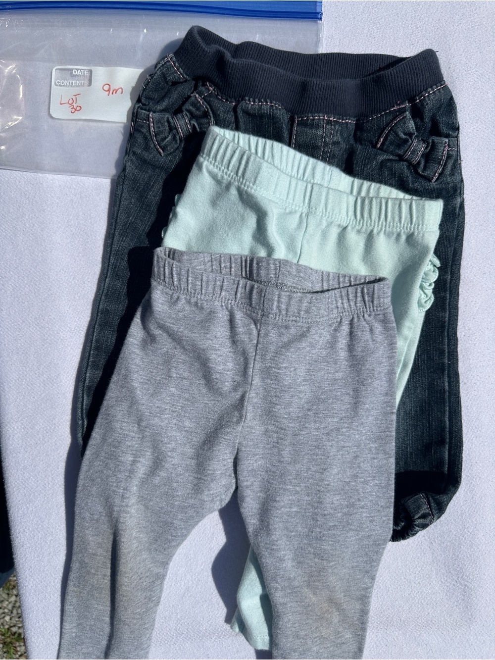 Kids Stretch Pull-On Pants Set - Gray, Mint, jeans(30)